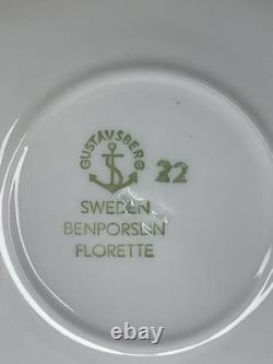 4 Sets Stig Lindbergh For Gustavsberg Florette Demitasse Cups & Saucers EUC