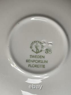 4 Sets Stig Lindbergh For Gustavsberg Florette Demitasse Cups & Saucers EUC
