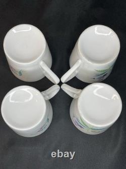 4 Sets Stig Lindbergh For Gustavsberg Florette Demitasse Cups & Saucers EUC