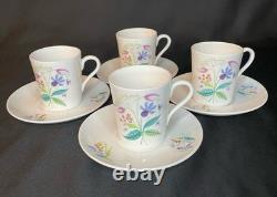 4 Sets Stig Lindbergh For Gustavsberg Florette Demitasse Cups & Saucers EUC