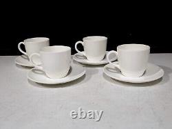 4 Sets- Wedgwood Bone White China Demitasse Espresspo Cups And Saucers England