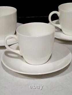 4 Sets- Wedgwood Bone White China Demitasse Espresspo Cups And Saucers England