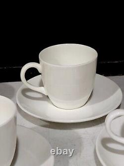 4 Sets- Wedgwood Bone White China Demitasse Espresspo Cups And Saucers England