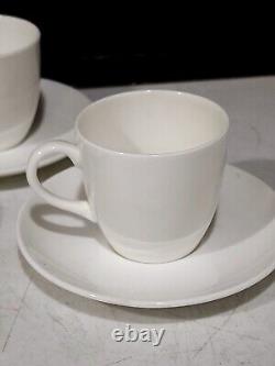 4 Sets- Wedgwood Bone White China Demitasse Espresspo Cups And Saucers England