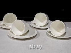 4 Sets- Wedgwood Bone White China Demitasse Espresspo Cups And Saucers England