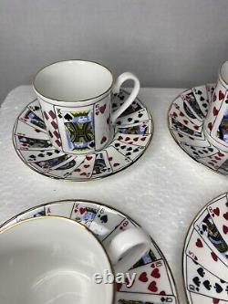 4 Staffordshire Elizabethan Cut For Coffee Demi-tasse Cups & Saucers GREAT