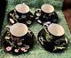 4 Tiffany & Co. Mrs Delany's Flowers Demitasse Cups & Saucers By Sybil Connolly