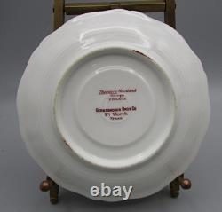 4 Theodore Haviland Demitasse Cups/Saucers -Pink Roses/Blue Scroll Schleiger 340 4 Theodore Haviland Demitasse Cups/Saucers -Pink Roses/Blue Scroll Schleiger 340