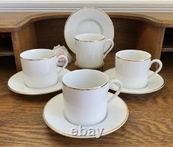 4 Tiffany & Co Demitasse/Espresso Cups & Saucers Gold Trim Holds 5 oz PRISTINE