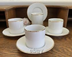4 Tiffany & Co Demitasse/Espresso Cups & Saucers Gold Trim Holds 5 oz PRISTINE