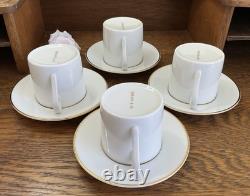 4 Tiffany & Co Demitasse/Espresso Cups & Saucers Gold Trim Holds 5 oz PRISTINE