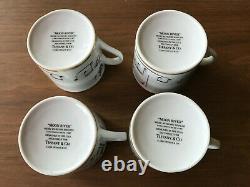4 Tiffany & Co, Henry Mancini Moon River Demitasse Cups & Saucers with3 Felt Pads