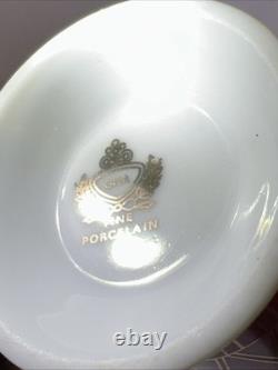 4 VTG MC Porcelain Demitasse Cup & Saucer Set Pink Gold Hollywood Regency MINT