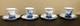 4 Victorian Rosenthal Blue Delft Versailles Bone China Demitasse Tea Cups Saucer