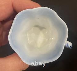 4 Victorian Rosenthal Blue Delft Versailles Bone China Demitasse Tea Cups Saucer