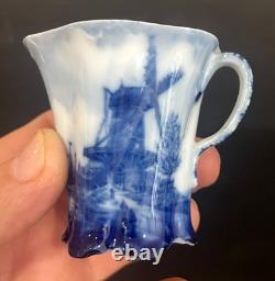 4 Victorian Rosenthal Blue Delft Versailles Bone China Demitasse Tea Cups Saucer