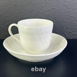 4 Vintage KPM Cup and Saucer Berlin Porcelain Neuosier White Demitasse Cups