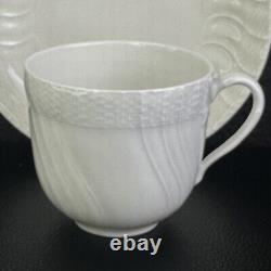 4 Vintage KPM Cup and Saucer Berlin Porcelain Neuosier White Demitasse Cups