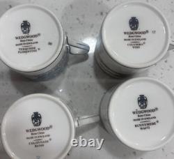 4 Wedgwood Demitasse cups/saucers Colonnade, Columbia, Florentine, Runnymede