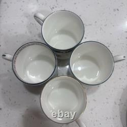 4 Wedgwood Demitasse cups/saucers Colonnade, Columbia, Florentine, Runnymede