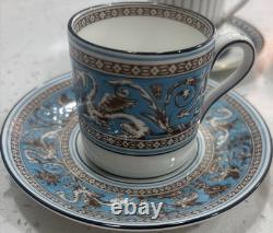 4 Wedgwood Demitasse cups/saucers Colonnade, Columbia, Florentine, Runnymede
