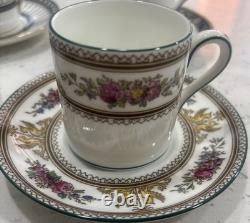 4 Wedgwood Demitasse cups/saucers Colonnade, Columbia, Florentine, Runnymede