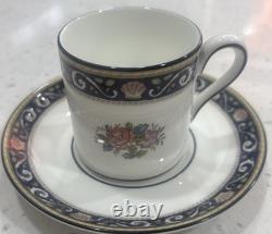 4 Wedgwood Demitasse cups/saucers Colonnade, Columbia, Florentine, Runnymede