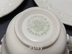 4 Wedgwood Queensware DEMITASSE CUPS & SAUCERS Cream Embossed Shell Edge 1961