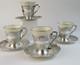 4 Sets Antique Lenox Demitasse Cups In Rococo Style Webster Silverplate Holders