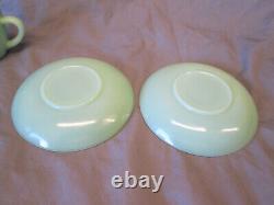 4pc Fire King Anchor Hocking Demitasse Childs Restaurant Ware Jadeite Cup Saucer