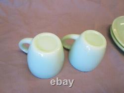 4pc Fire King Anchor Hocking Demitasse Childs Restaurant Ware Jadeite Cup Saucer