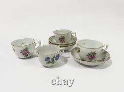 4x Herend Queen Victoria Coffee Demitasse Cups & Saucers 1950s