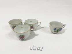4x Herend Queen Victoria Coffee Demitasse Cups & Saucers 1950s