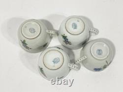 4x Herend Queen Victoria Coffee Demitasse Cups & Saucers 1950s
