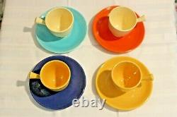 4x Sets Vintage Original Fiesta Demitasse Cups & Saucers -A Gorgeous Collection