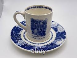 4x Wedgwood University of California Berkeley Blue Demitasse Cups & Saucers b
