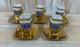 5 Bone China Gold Encrusted Floral Square Demi-tasse Cups & Saucers Germany