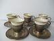 5 Pce. Sterling Silver Demitasse Cups/saucers/lenox Porcelain Liners 2 1/8-2 1/4