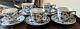 5 Royal Copenhagen Blue Fluted Half Lace Demitasse Cups Saucers # 528
