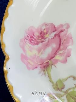 5 Sets LIMOGES HAVILAND ROSE Pink Yellow Flat Demitasse Cups & Saucers Schleiger