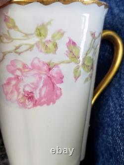 5 Sets LIMOGES HAVILAND ROSE Pink Yellow Flat Demitasse Cups & Saucers Schleiger