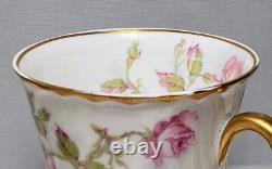 5 Sets LIMOGES HAVILAND ROSE Pink Yellow Flat Demitasse Cups & Saucers Schleiger