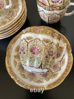 5 Sets Royal Albert Court Pattern Demitasse Teacups And Saucers + 2 Saucers