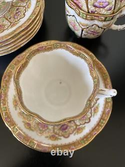 5 Sets Royal Albert Court Pattern Demitasse Teacups And Saucers + 2 Saucers