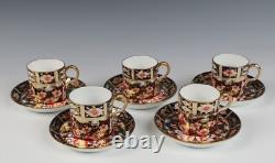 5 Sets Royal Crown Derby Imari Espresso Demitasse Cup & Saucer 2451 Traditional