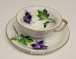 5 Vintage Demitasse Rosenthal Cups And Saucers Hand Painted Florals Excellent