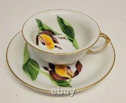 5 Vintage Demitasse Rosenthal Cups And Saucers Hand Painted Florals Excellent