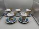 5 Vintage Dresden Blue & Gold Demitasse Cherub Cups & Saucers