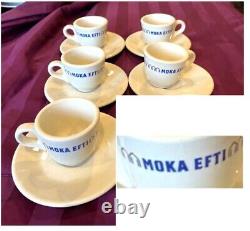 5 Vintage New in Package Moka Efti Espresso Cups Saucers ACF ITALY Demitasse