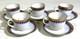 5 Wunsiedel Bavairia Porzellan Demitasse Cup & Saucers Cobalt Bue &gold Germany